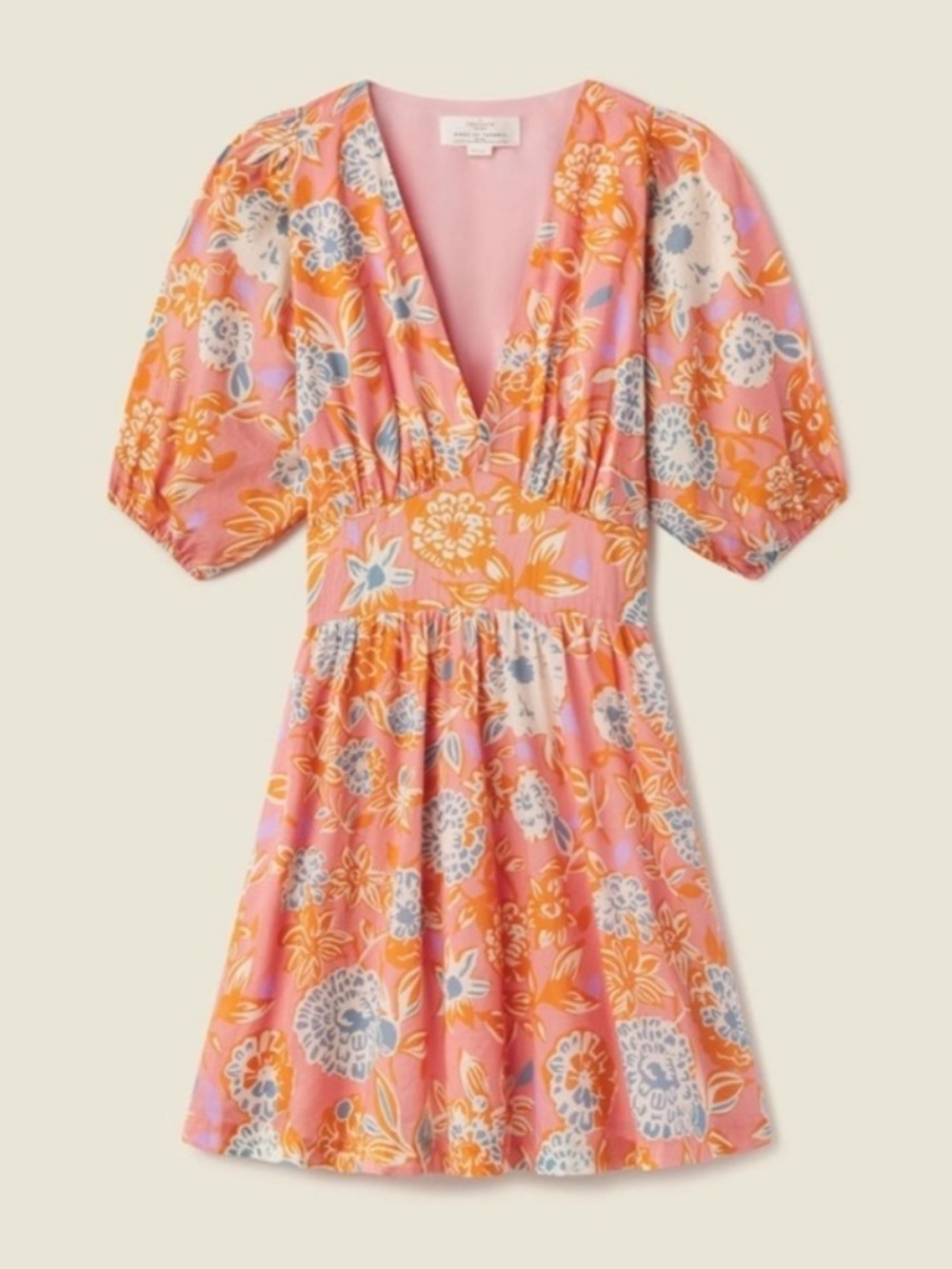 NWT TROVATA Gia Mini Dress
in Spiced Dahlia Pink Floral Puff Sleeve - Picture 6 of 7